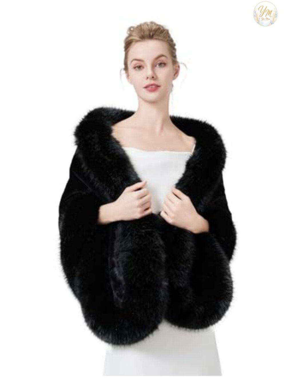 Faux Fur Shawl Wrap Stole for Bridal Wedding Bridesmaids Formal Evening Party